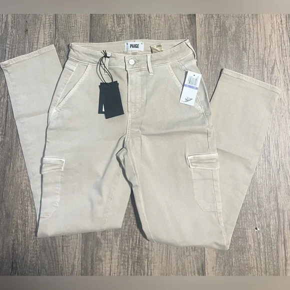 Paige high rise skinny cargo PaigeJolie PantVintage Warm Sand26